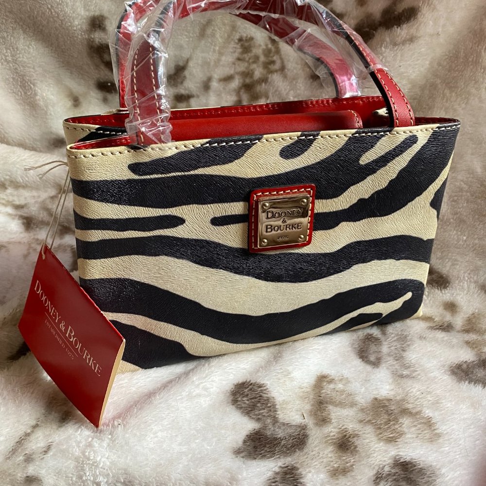 Vintage Dooney & Burke Small East/West Zebra Print Purse